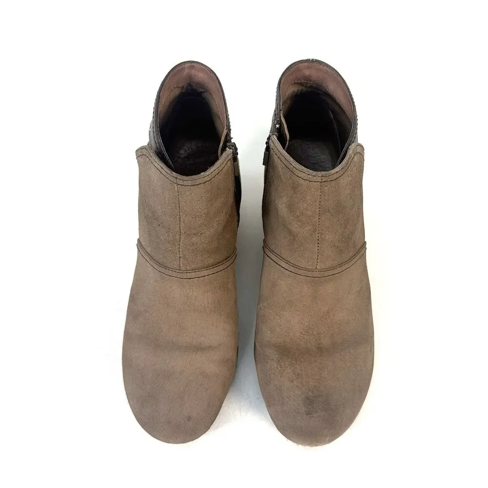 Dansko Shirley Womens 11.5-12 42 Taupe Suede Leather Wedge Ankle Boot 1252151200